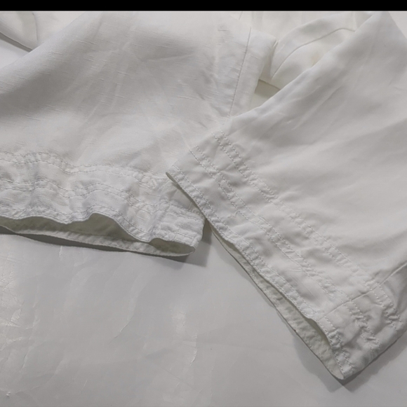 Eric Alexandre White Linen Blend Crop Pants Size 36 - Picture 4 of 5